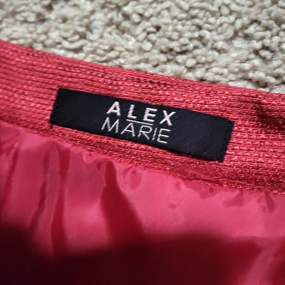 Alex Marie Cranberry Textured Short/Knee Length Skirt - 14 - Picture 3 of 6